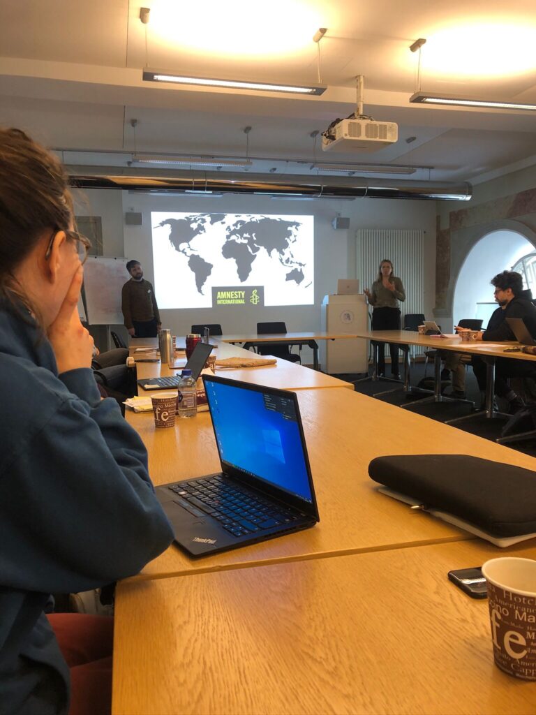 Presentation being given in a classroom