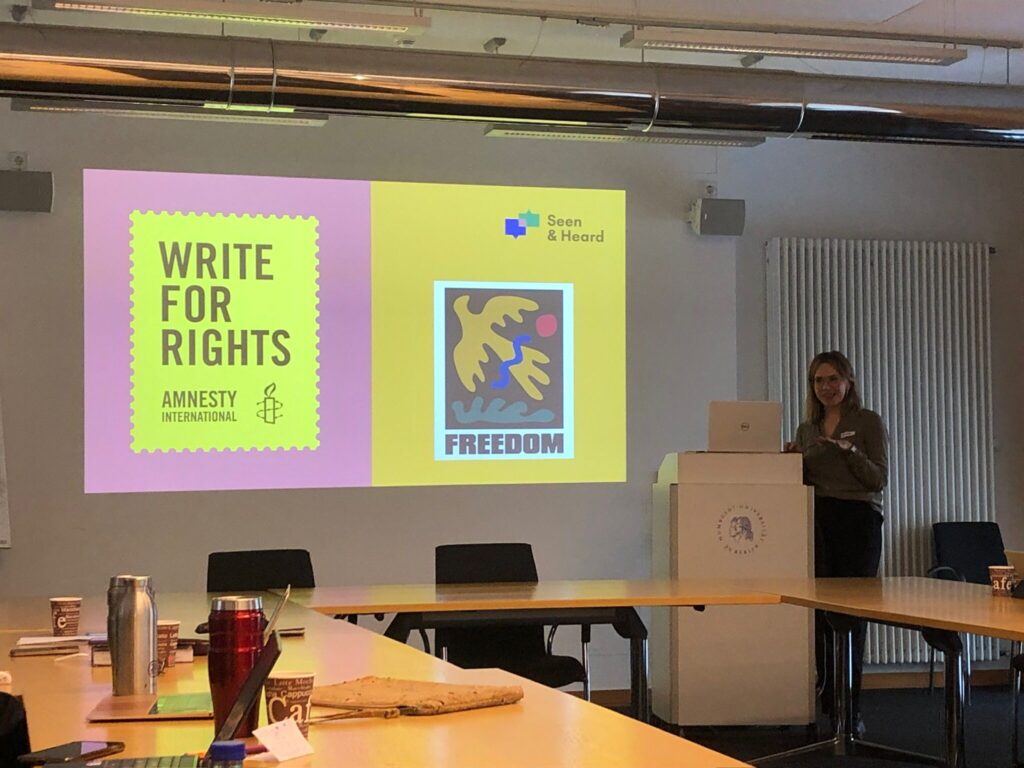 Day 2 - Justyna [insert surname] leading workshop in human rights education
