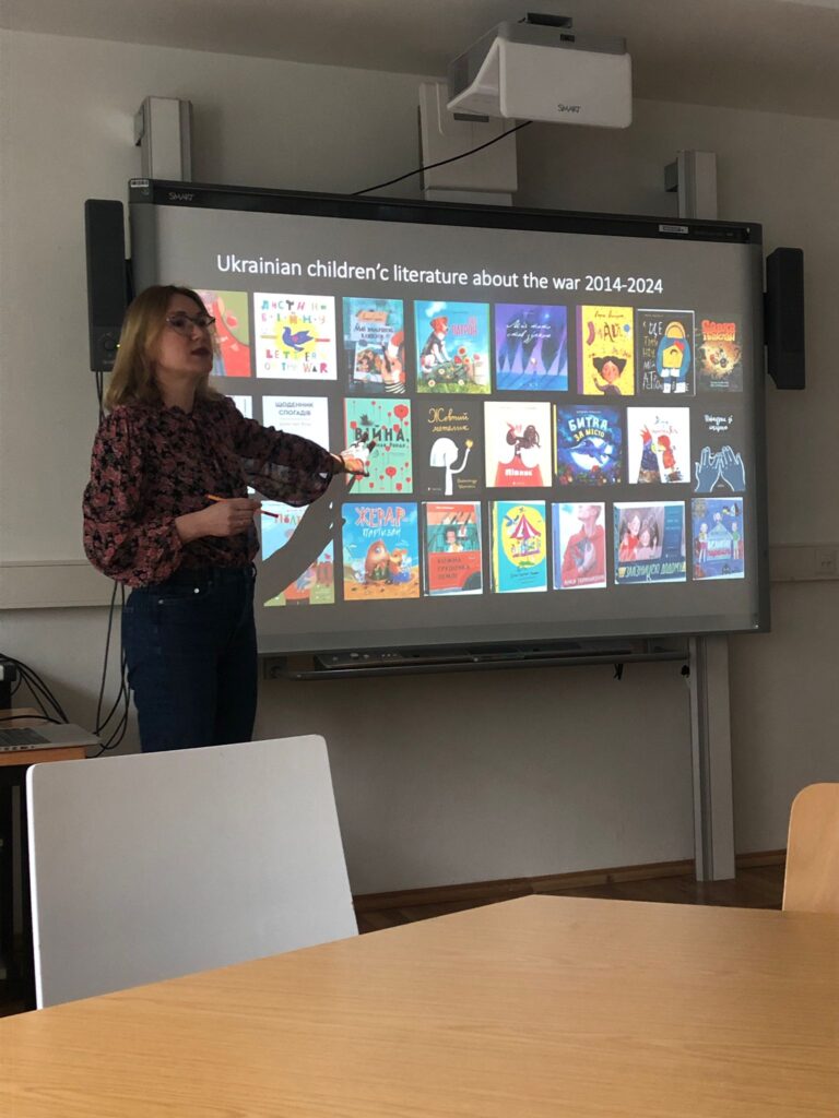 Day 3 - Aliona Yarova presenting on art project with Ukrainian children in war zone
