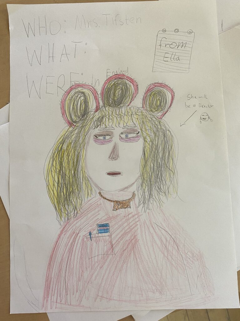 The children's drawings from the wonderful workshop with Chris Riddell on illustration, freedom of expression and storytelling (11/24)