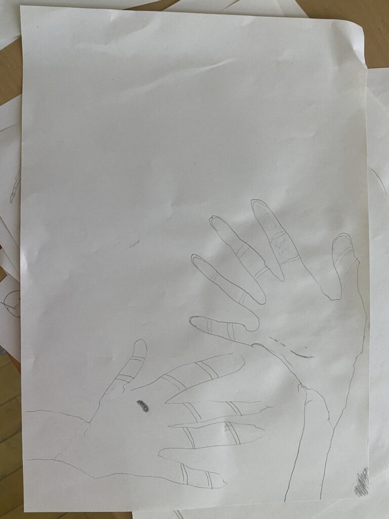 The children's drawings from the wonderful workshop with Chris Riddell on illustration, freedom of expression and storytelling (7/24)
