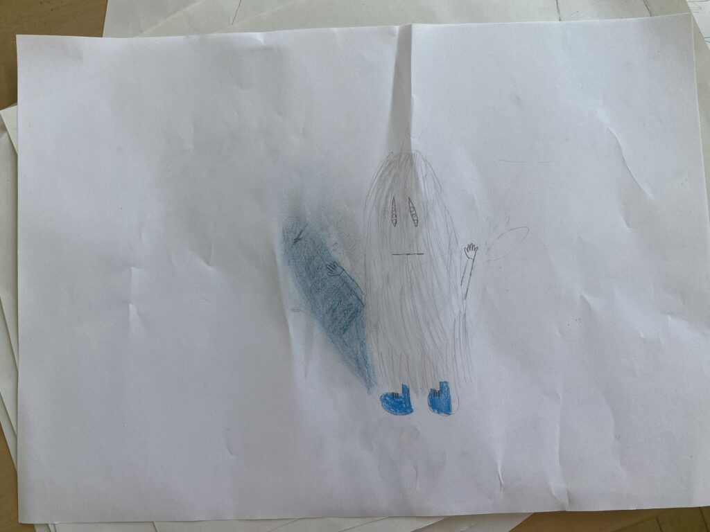 The children's drawings from the wonderful workshop with Chris Riddell on illustration, freedom of expression and storytelling (3/24)