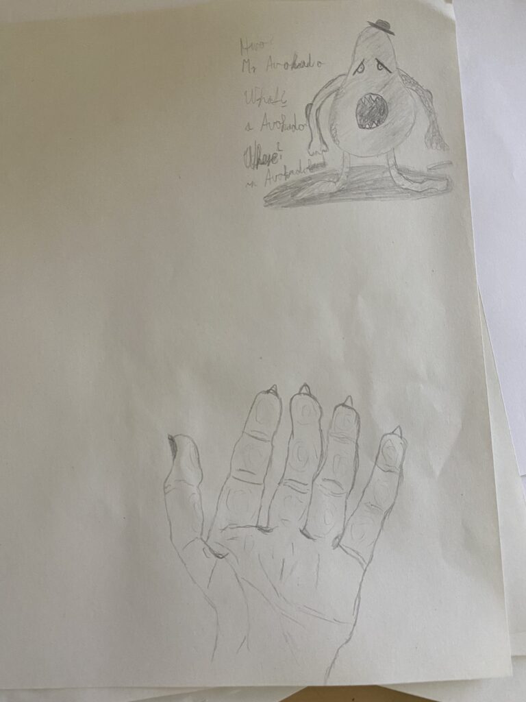 The children's drawings from the wonderful workshop with Chris Riddell on illustration, freedom of expression and storytelling (5/24)