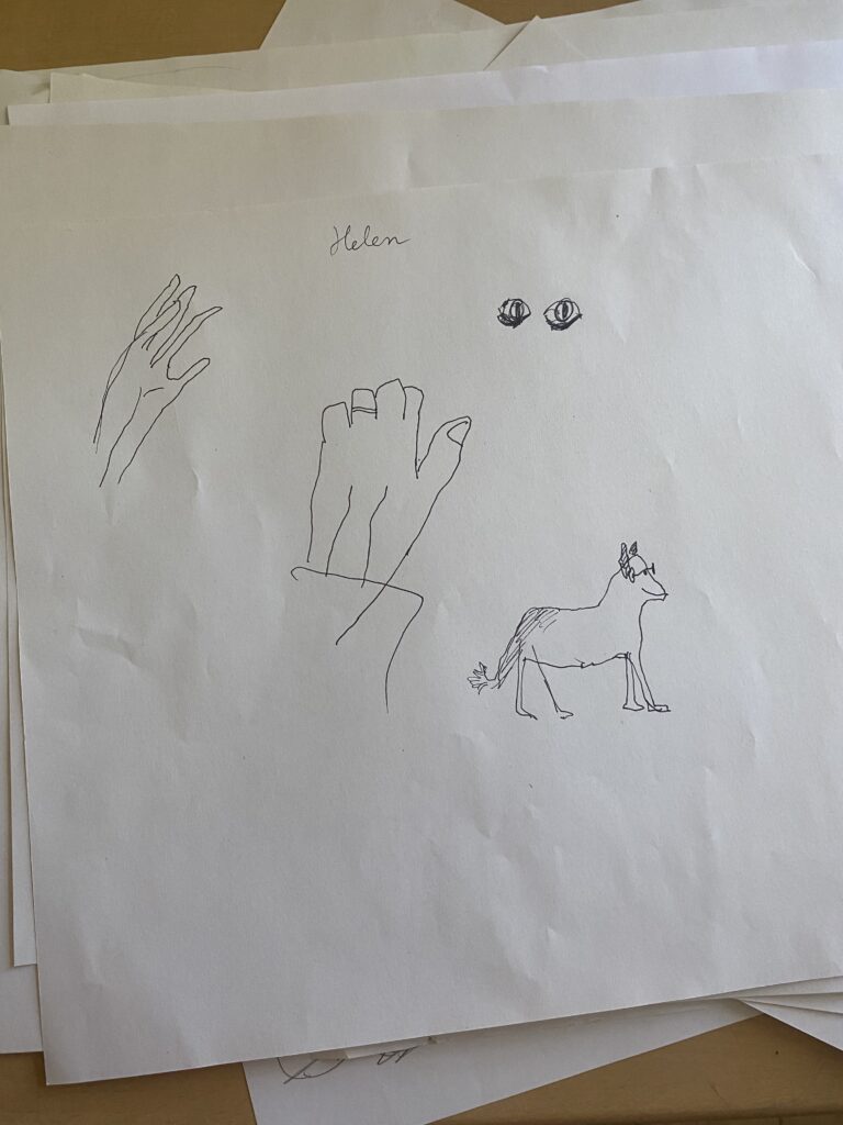 The children's drawings from the wonderful workshop with Chris Riddell on illustration, freedom of expression and storytelling (1/24)