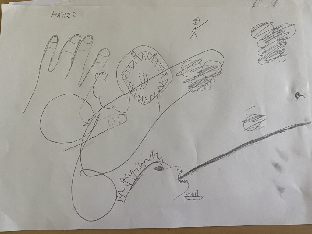 The children's drawings from the wonderful workshop with Chris Riddell on illustration, freedom of expression and storytelling (24/24)
