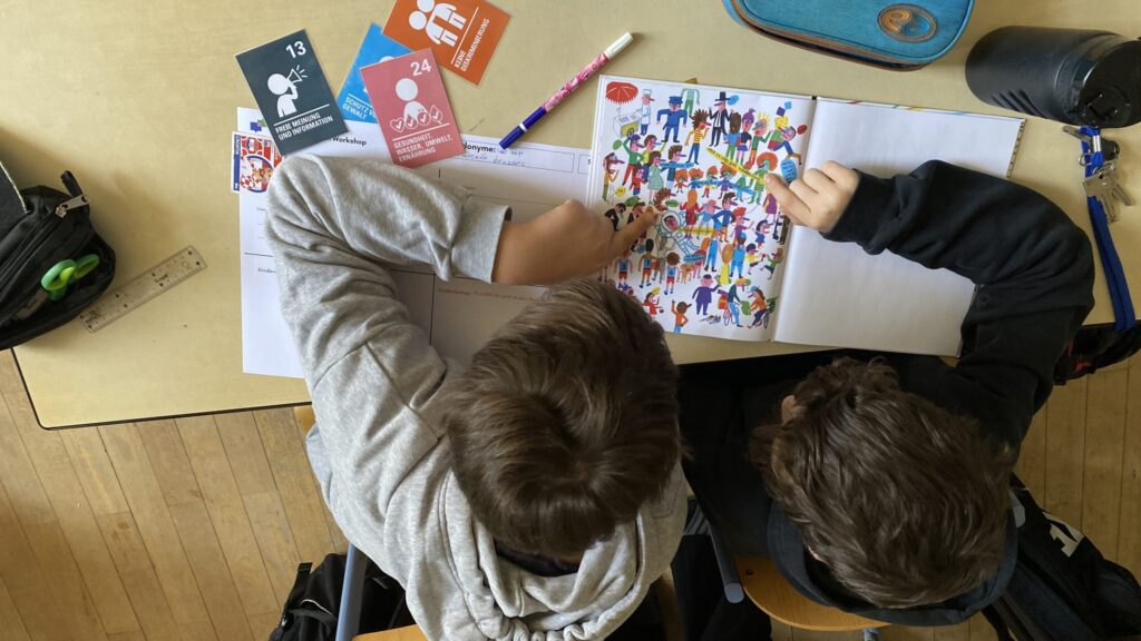 Students reading books