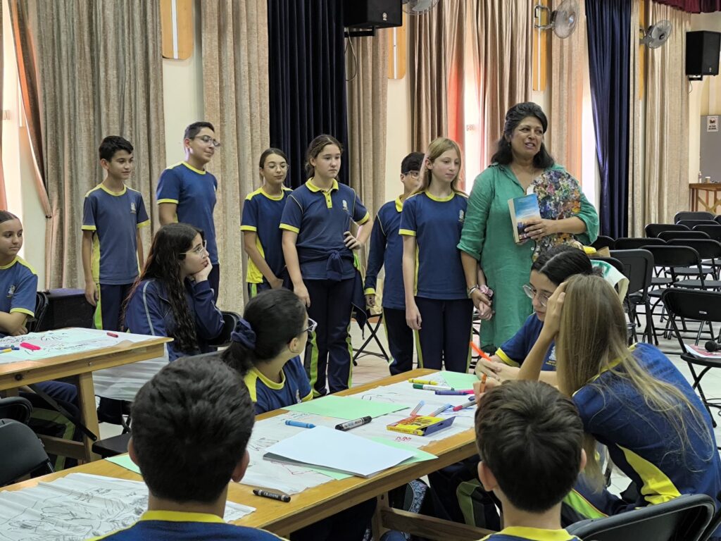 Children participating in a workshop