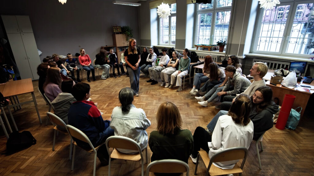 Children in a learning workshop
