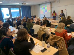 Audience and people speaking at an event