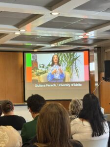 People speaking at an event