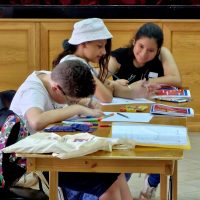 6 Children working at a table