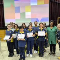 Children’s Rights in Our Hands – Workshops with Sita Brahmachari and Nicky Parker Children showing their work