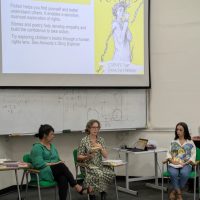 Sita-Brahmachari-visit-UM3 People presenting at a conference